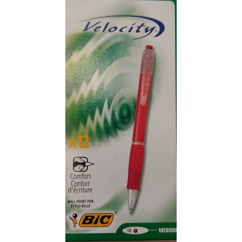 Stylo bille velocity Bic rouge pte 0.70