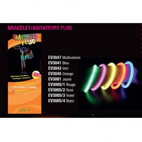 Bracelet Fluo Bleu - Lot de 100 : Nos bracelets led sur Sparklers Club