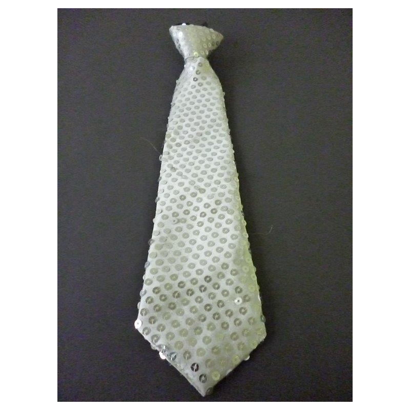 Cravate à sequins tissu argent Accessoires 1,76 €