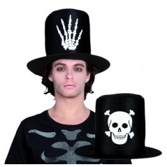 Chapeau Haut de Forme tête de mort Halloween 3,79 €