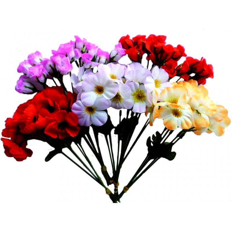 Bouquet de 25 brins fleurs tissu 23 cm Hippie 0,99 €