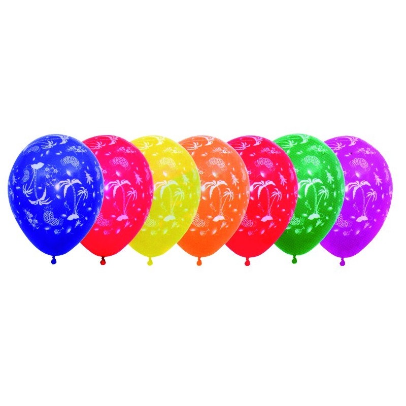 Ballons tropical 28 cm coul assorties les 10 Ballons / Gonflables 3,90 €