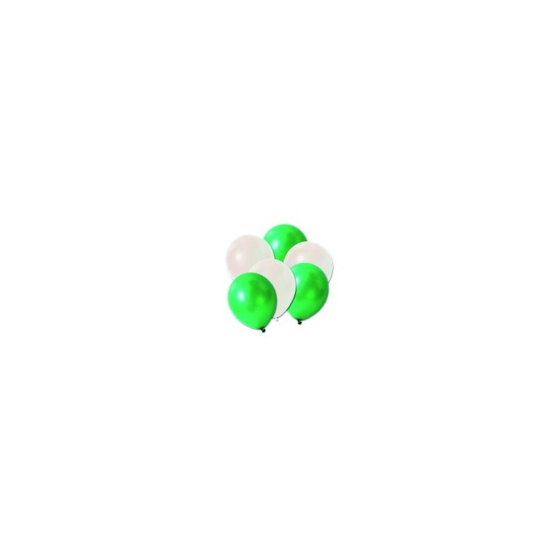 Sachet de 20 ballons blancs et vert diam 30 cm Saint Patrick 1,56 €