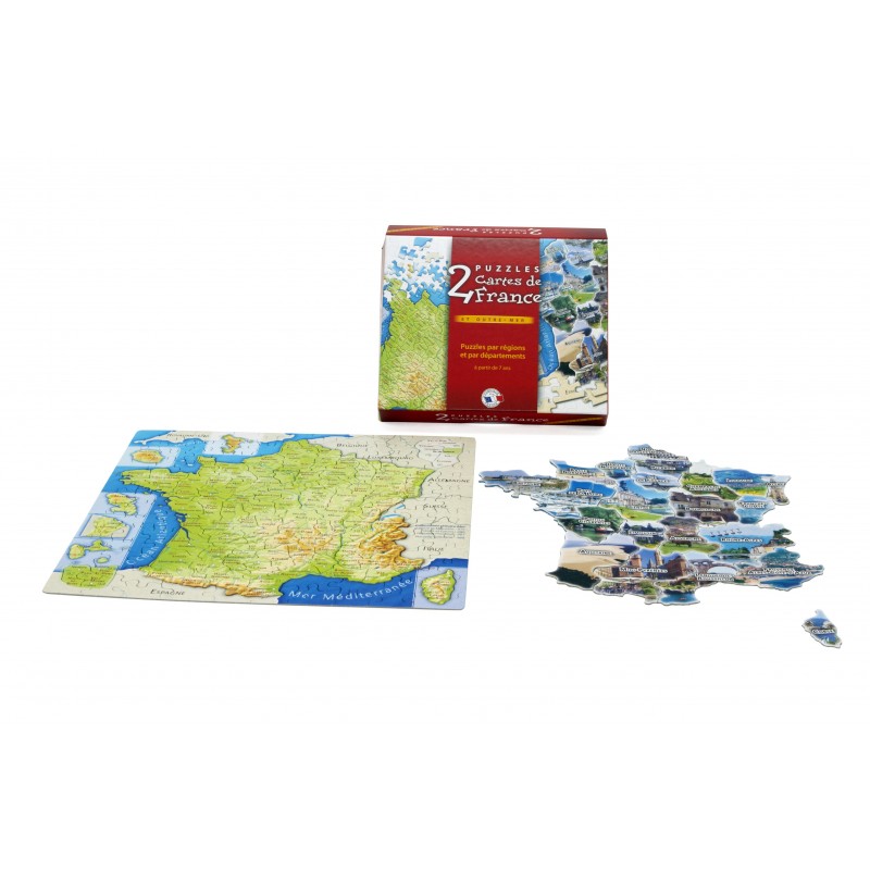 Puzzles carte de France 23*19*4 coffret de 2 Jeux de société 10,27 €