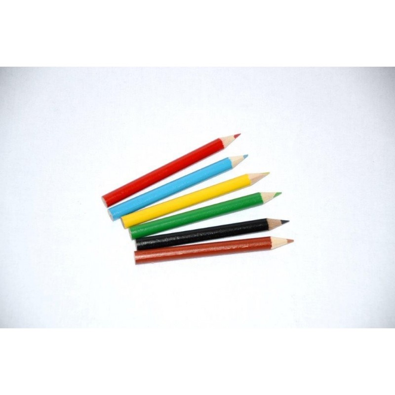 Crayons de couleurs pochette de 6 - 9 cm Pêche mixte 0,26 €