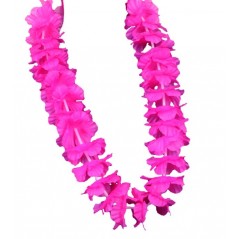 Collier Hawai fleurs tissu rose Tropical  0,57 €