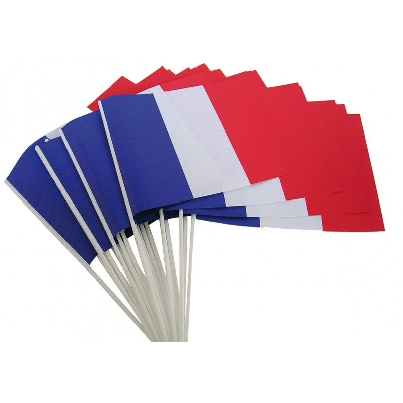 Drapeau tricolore Tissu 21 x 14 cm cm le cent France / Supporters 20,00 €