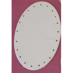 Fond contre plaqué ovale 16 x 12.5 cm Bois - Rotin -Macramé 1,33 €