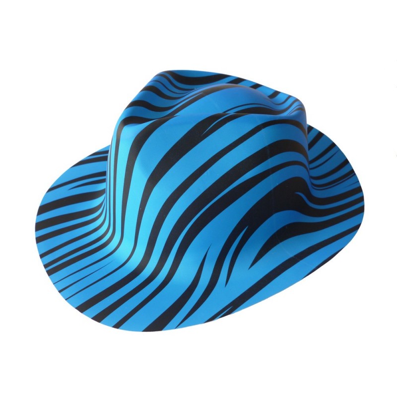 Chapeau zébrés bleu fluo plastic Chapeaux 0,99 €
