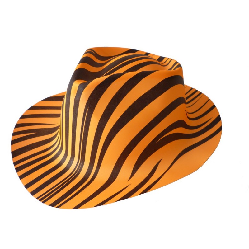 Chapeau zébrés orange fluo plastic Chapeaux 0,99 €