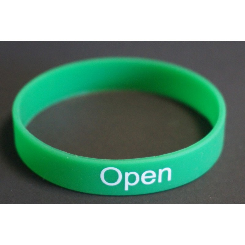 Bracelet silicone vert ''Open'' Célibataires 0,49 €