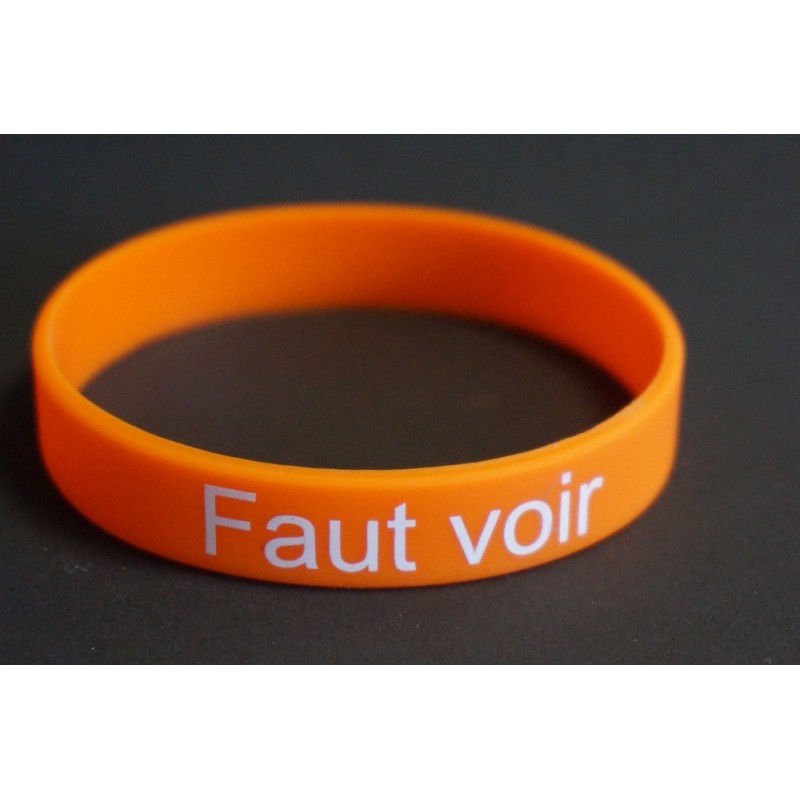 Bracelet silicone orange '' faut voir '' Célibataires 0,49 €