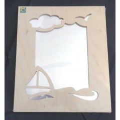 Miroir avec découpes 'mer 225 x 265 mm Bois - Rotin -Macramé 7,14 €
