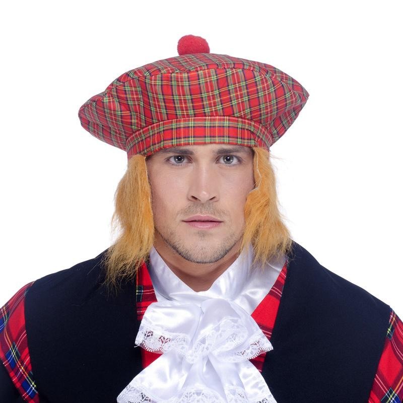Chapeau écossais avec cheveux roux