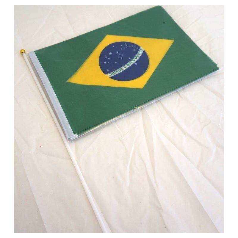 Drapeau Brésil 16 x29 cm Lot de 100 - Brésilienne pas cher