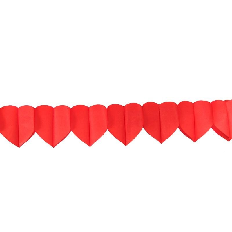 Guirlande Cœur rouge long 4 m haut 17 cm - Saint Valentin pas cher-guirlande -cœur-rouge
