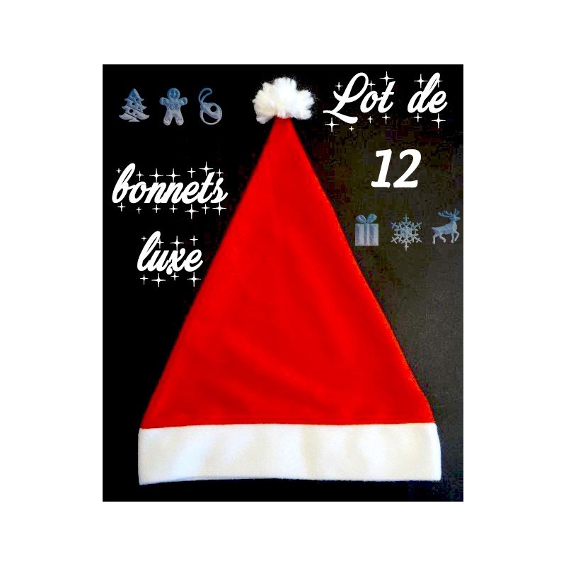 Bonnet Noël velours VIP lot de 12 Noël 8,28 €