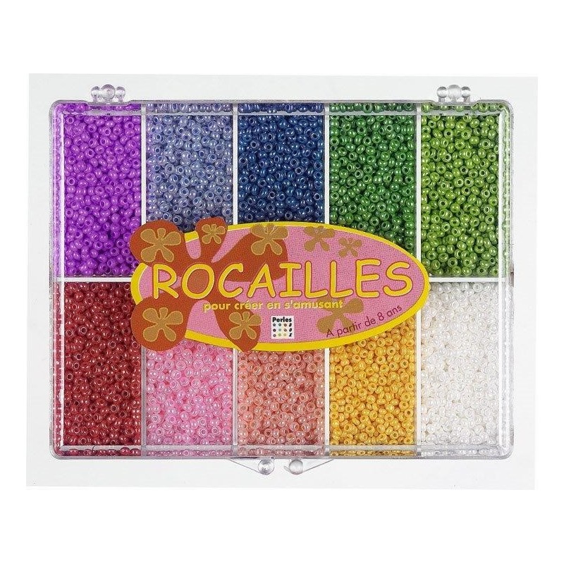 Boîte rocailles 2.5 mm perles brillantes Perles et accessoires - Boules décoratives 6,42 €