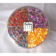 Boîte perles et tubes brillantes 4 cases Perles et accessoires - Boules décoratives 3,32 €