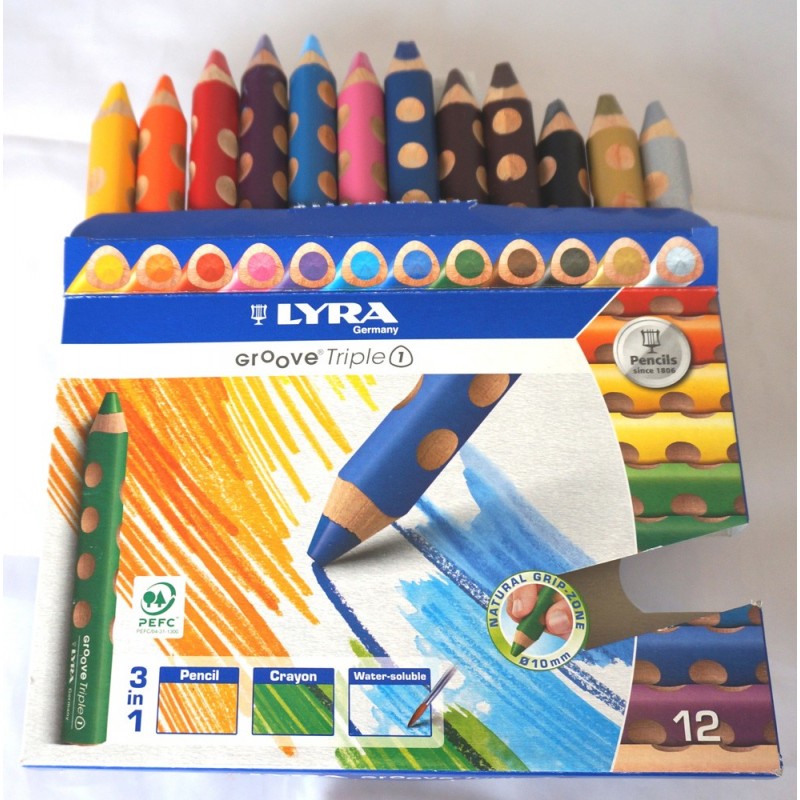 Etui 12 crayon Lyra Groove tripe one - Crayons et Feutres pas cher